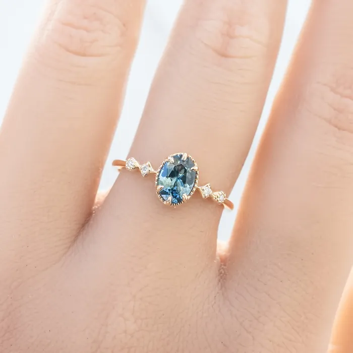 Envero Jewelry Rings Stella Ring 102ct Blue Green Montana Sapphire Ring One of a kind Envero Jewelry Rings Stella Ring 102ct Blue Green Montana Sapphire Ring One of a kind