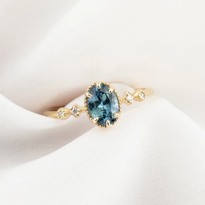Envero Jewelry Rings Stella Ring 102ct Blue Green Montana Sapphire Ring One of a kind Envero Jewelry Rings Stella Ring 102ct Blue Green Montana Sapphire Ring One of a kind