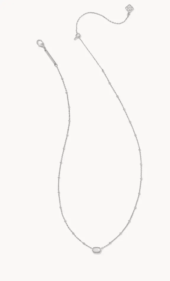 Kendra Scott Kendra ScottMini Elisa Silver Satellite Short Pendant Necklace in Ivory MotherofPearl 9608865447 Necklaces