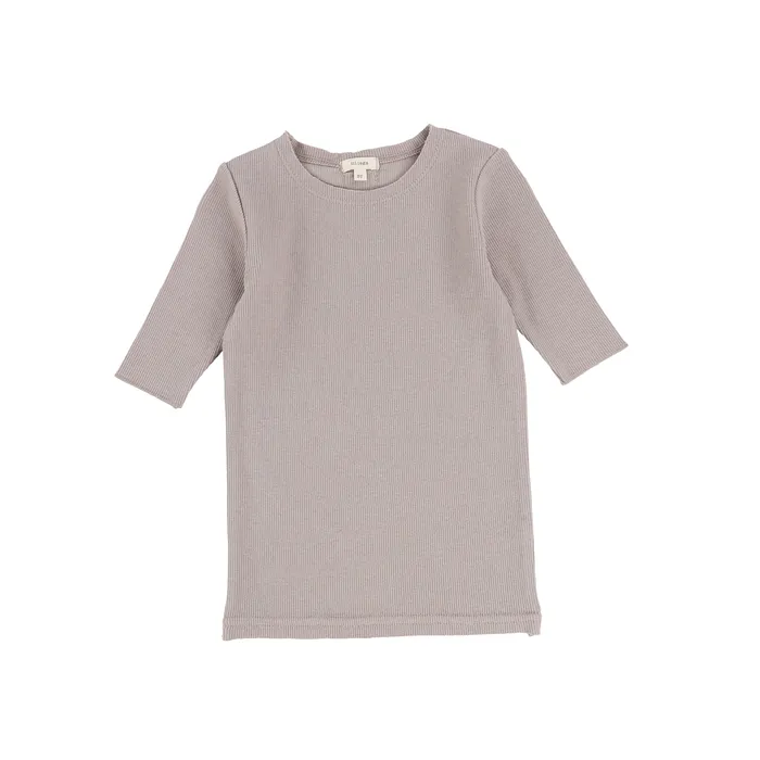 Lil Legs Ribbed Three Quarter Sleeve Tee Taupe Lil Legs Rings