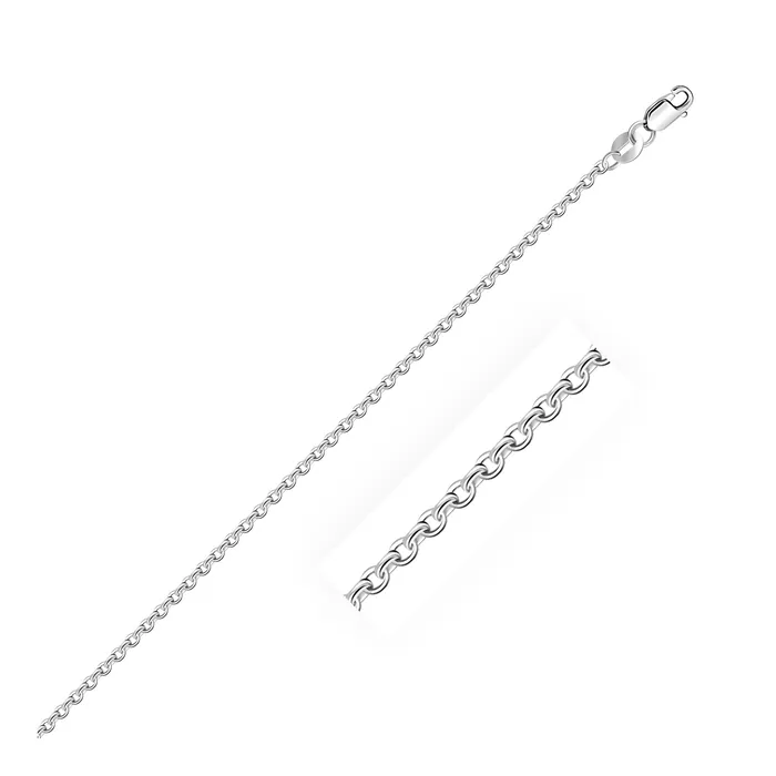 MayaMila Rings Sterling Silver Rhodium Plated Cable Chain 15mm