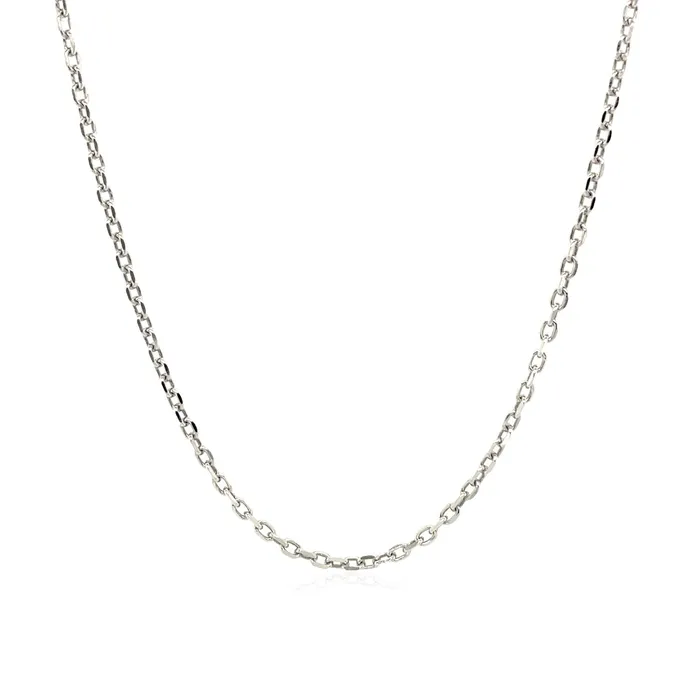 MayaMila Rings Sterling Silver Rhodium Plated Cable Chain 15mm