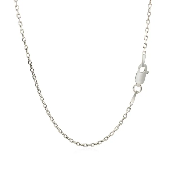 MayaMila Rings Sterling Silver Rhodium Plated Cable Chain 15mm