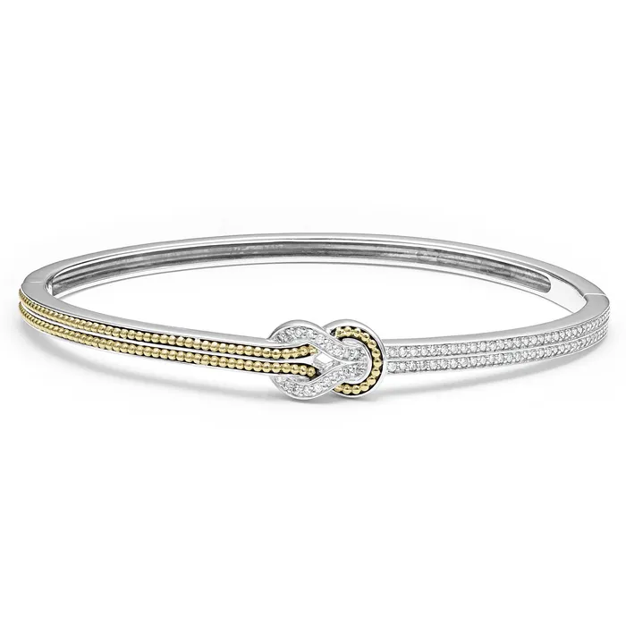 LAGOS Bracelets Newport TwoTone Knot Diamond Cuff Bracelet