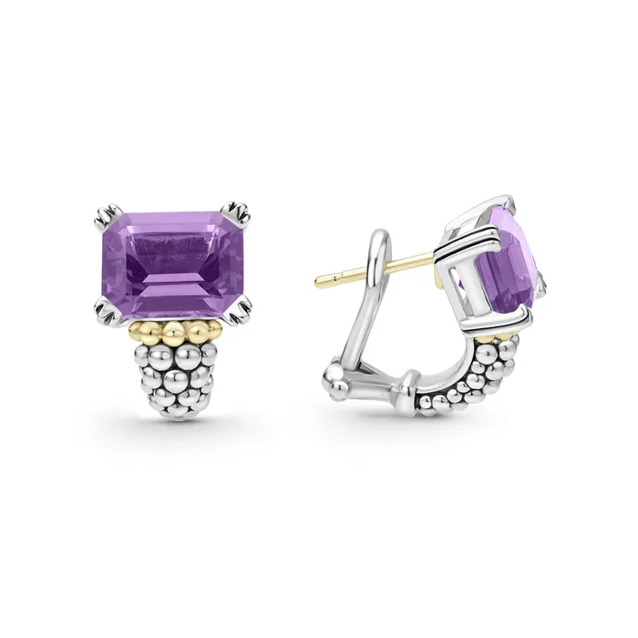 LAGOS Earrings Glacier Large Amethyst Huggie Earrings