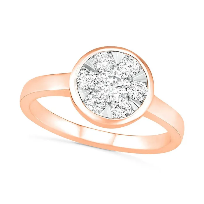 050 CT TW Composite Natural Diamond Circle Ring in Solid 10K Rose Gold Goldia Rings 050 CT TW Composite Natural Diamond Circle Ring in Solid 10K Rose Gold Goldia Rings
