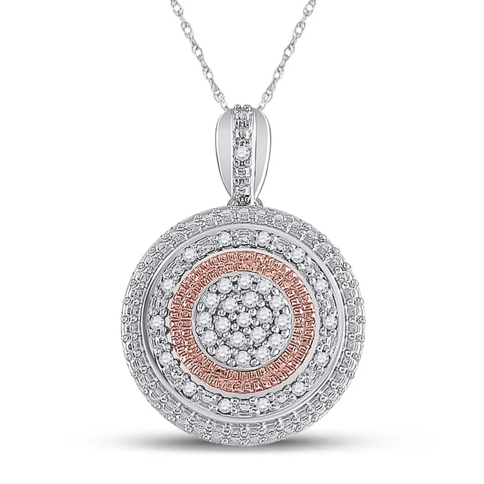 10k Twotone Gold Round Diamond Concentric Circle Pendant 110 Cttw gndatlanta Rings 10k Twotone Gold Round Diamond Concentric Circle Pendant 110 Cttw gndatlanta Rings