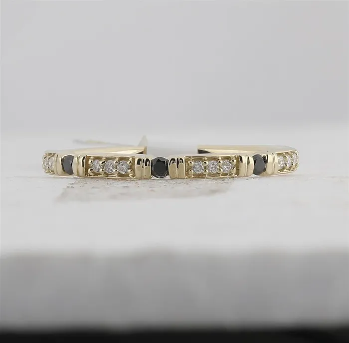 10k Yellow Gold Round Black Diamond Band Ring 110 Cttw gndatlanta Rings