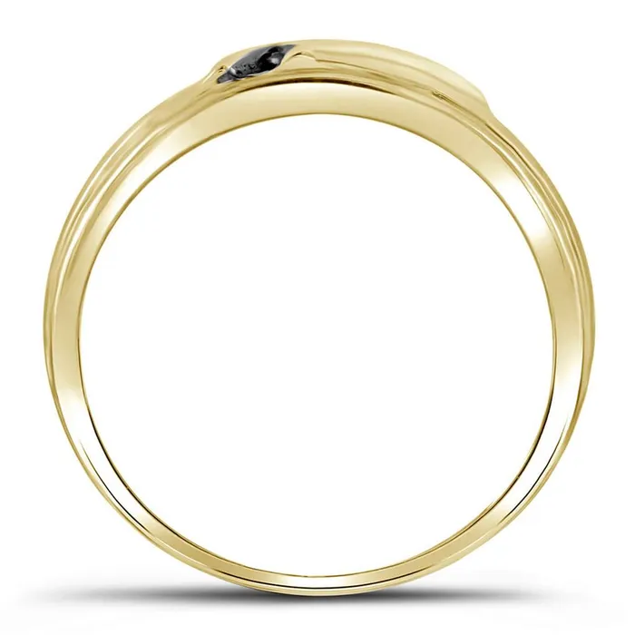 10k Yellow Gold Round Black Diamond Band Ring 18 Cttw gndatlanta Rings