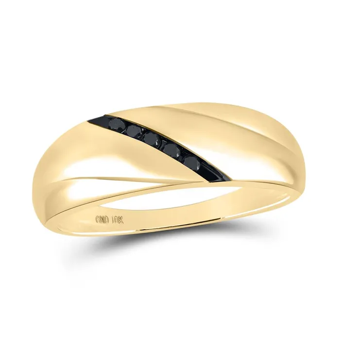 10k Yellow Gold Round Black Diamond Band Ring 18 Cttw gndatlanta Rings