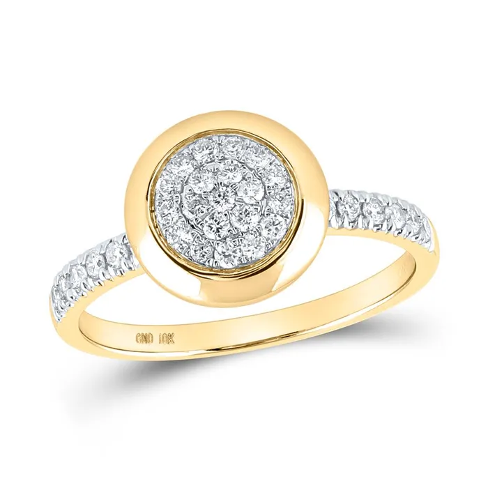 10k Yellow Gold Round Diamond Circle Cluster Ring 13 Cttw gndatlanta Rings 10k Yellow Gold Round Diamond Circle Cluster Ring 13 Cttw gndatlanta Rings
