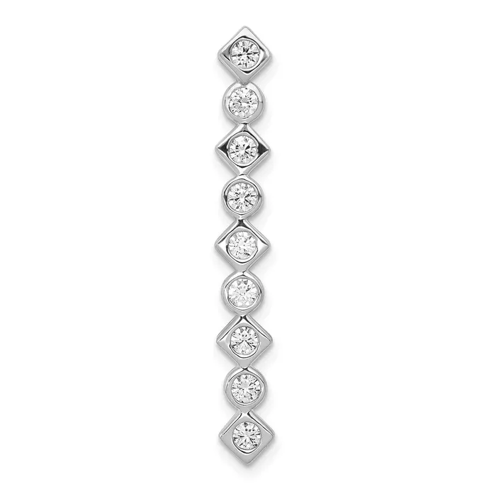 14k White Gold 12ct Real Diamond Fancy Chain Slide Goldia Necklaces