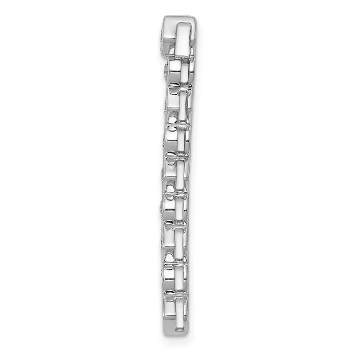14k White Gold 12ct Real Diamond Fancy Chain Slide Goldia Necklaces