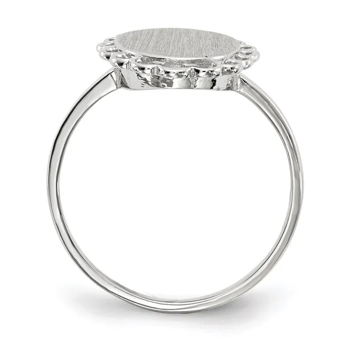 14k White Gold 90x85mm Open Back Signet Ring Goldia Rings