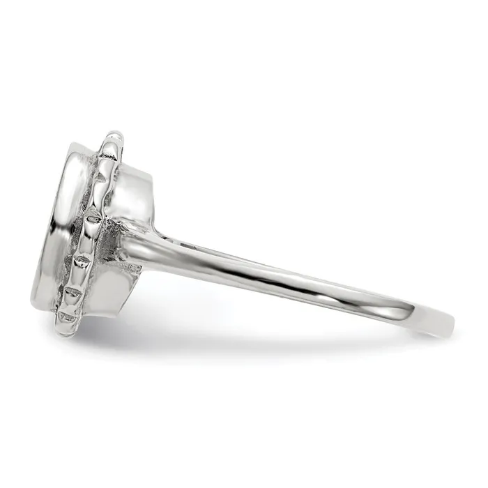 14k White Gold 90x85mm Open Back Signet Ring Goldia Rings