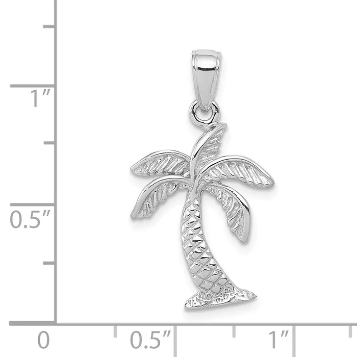 14k White Gold Palm Tree Pendant Goldia Necklaces