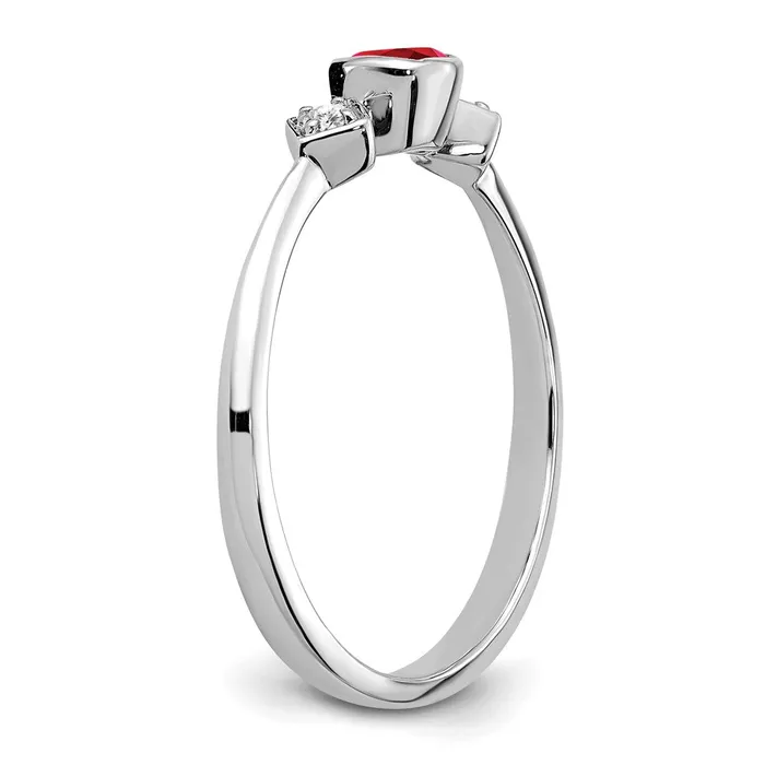 14k White Gold Ruby and Real Diamond Ring Goldia Rings