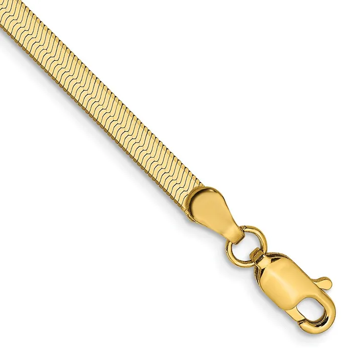 14K Yellow Gold 7 inch 3mm Silky Herringbone with Lobster Clasp Bracelet MDS Bracelets 14K Yellow Gold 7 inch 3mm Silky Herringbone with Lobster Clasp Bracelet MDS Bracelets