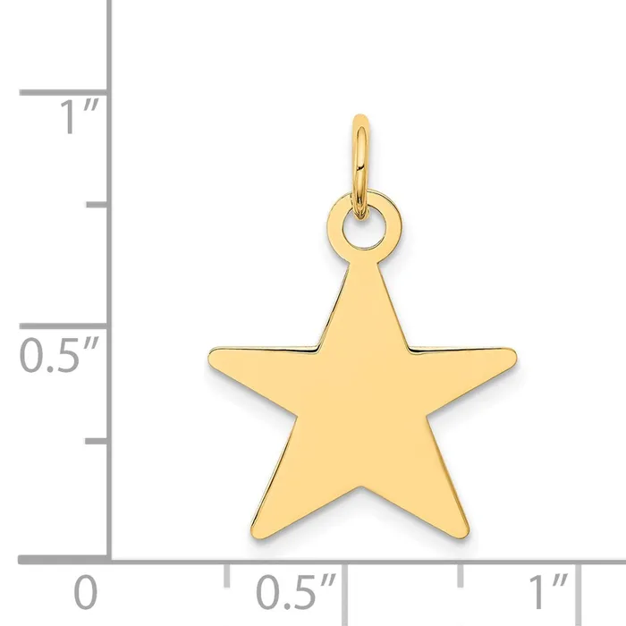 14k Yellow Gold Star Disc Charm Goldia Charm Necklaces