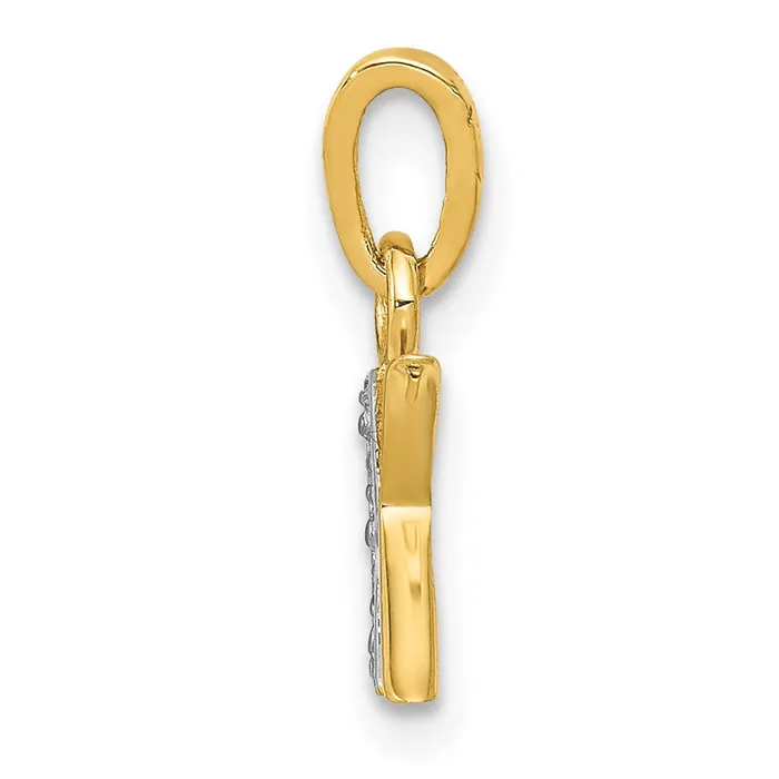 Charm Necklaces Goldiacom 14k and Rhodium Polished 01ct Diamond Initial K Charm