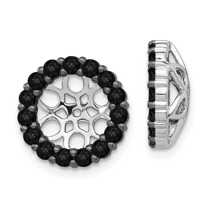 Earrings Goldia Solid 14k White Gold BlacK Simulated CZ Earring JacKets