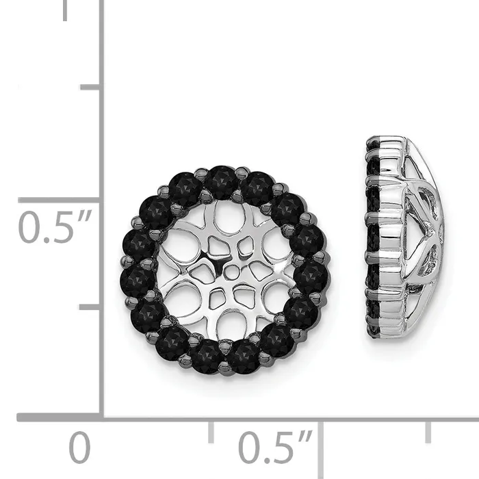 Earrings Goldia Solid 14k White Gold BlacK Simulated CZ Earring JacKets Earrings Goldia Solid 14k White Gold BlacK Simulated CZ Earring JacKets