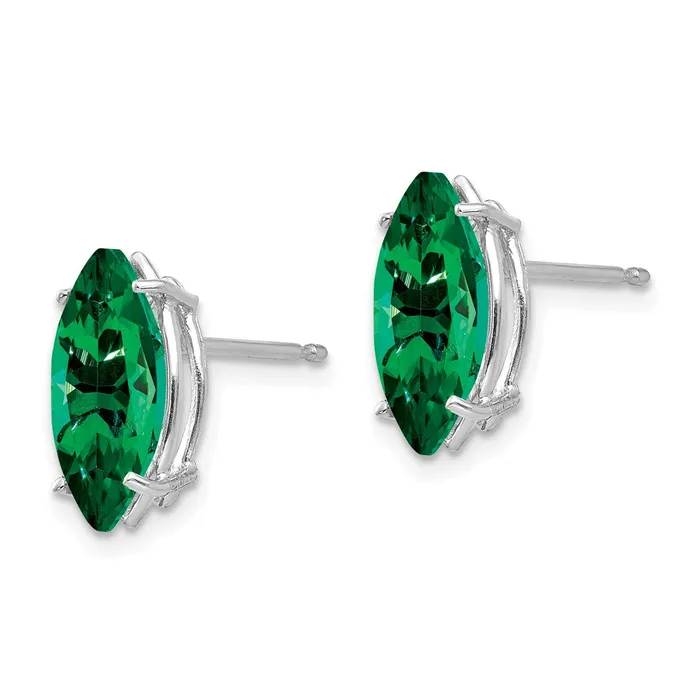 Earrings Goldia Solid 14k White Gold Mount St Helens Marquise Stud Earring Earrings Goldia Solid 14k White Gold Mount St Helens Marquise Stud Earring