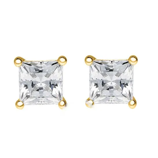 Earrings Original Maulijewels 025 Carat Natural Diamond GH SI1SI2 Princess Cut Women Stud Earrings In 14K Solid Yellow Gold With Secure Push Back JMS always Earrings Original Maulijewels 025 Carat Natural Diamond GH SI1SI2 Princess Cut Women Stud Earrings In 14K Solid Yellow Gold With Secure Push Back JMS always