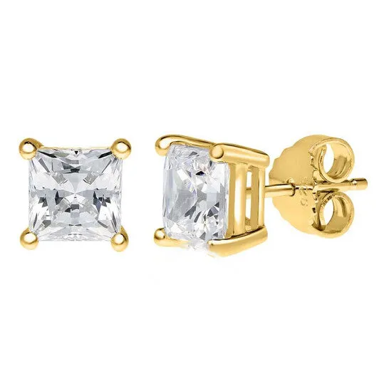 Earrings Original Maulijewels 025 Carat Natural Diamond GH SI1SI2 Princess Cut Women Stud Earrings In 14K Solid Yellow Gold With Secure Push Back JMS always Earrings Original Maulijewels 025 Carat Natural Diamond GH SI1SI2 Princess Cut Women Stud Earrings In 14K Solid Yellow Gold With Secure Push Back JMS always