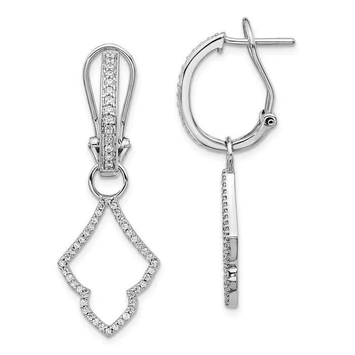 Earrings Solid 14k White Gold Simulated CZ Earrings Goldia