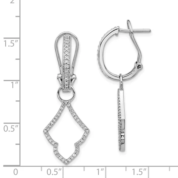 Earrings Solid 14k White Gold Simulated CZ Earrings Goldia