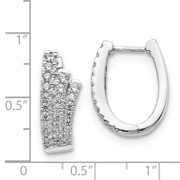 Earrings Solid 14k White Gold Simulated CZ Earrings Goldia