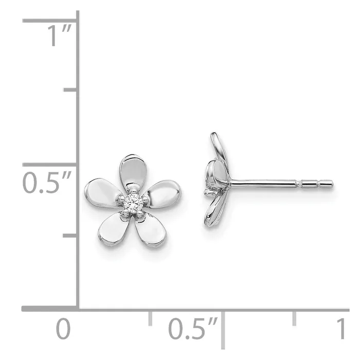 Earrings Solid 14k White Gold Simulated CZ Earrings Goldia