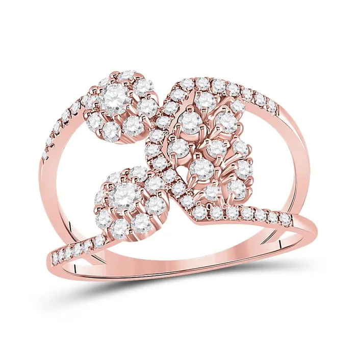 gndatlanta Rings 14k Rose Gold Round Diamond Modern Negative Space Band Ring 34 Cttw gndatlanta Rings 14k Rose Gold Round Diamond Modern Negative Space Band Ring 34 Cttw