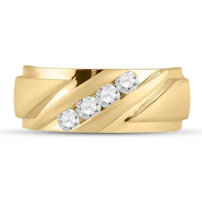 gndatlanta Rings 14k Yellow Gold Round Diamond Wedding Band Ring 12 Cttw gndatlanta Rings 14k Yellow Gold Round Diamond Wedding Band Ring 12 Cttw