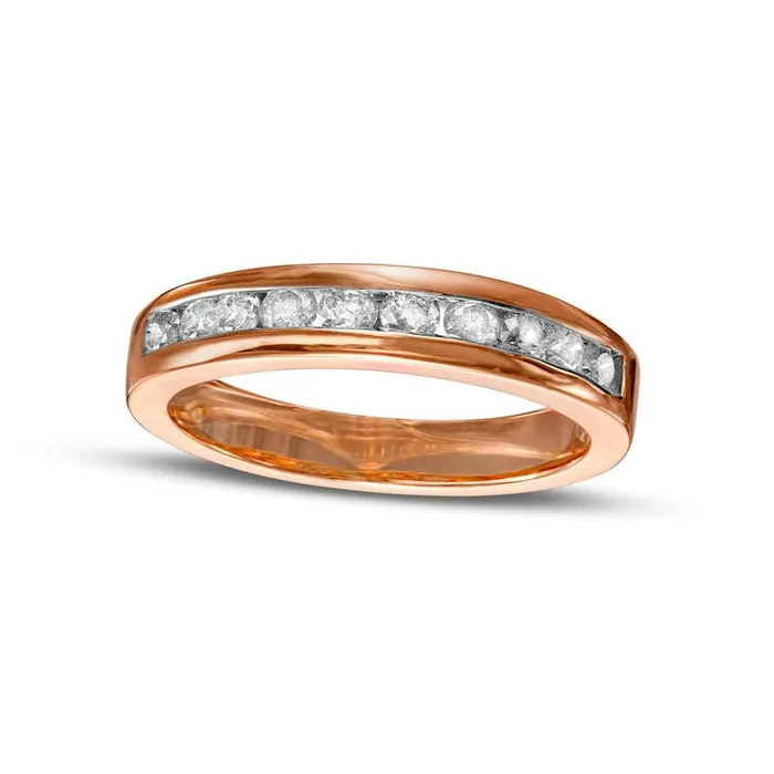 Goldia 050 CT TW Natural Diamond Ten Stone Anniversary Band in Solid 10K Rose Gold Rings Goldia 050 CT TW Natural Diamond Ten Stone Anniversary Band in Solid 10K Rose Gold Rings