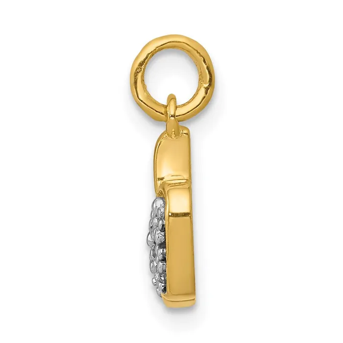 Goldia Charm Necklaces 14K Yellow Gold Real Diamond Apple Charm