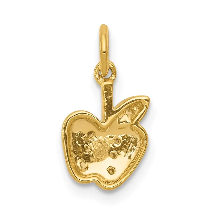 Goldia Charm Necklaces 14K Yellow Gold Real Diamond Apple Charm