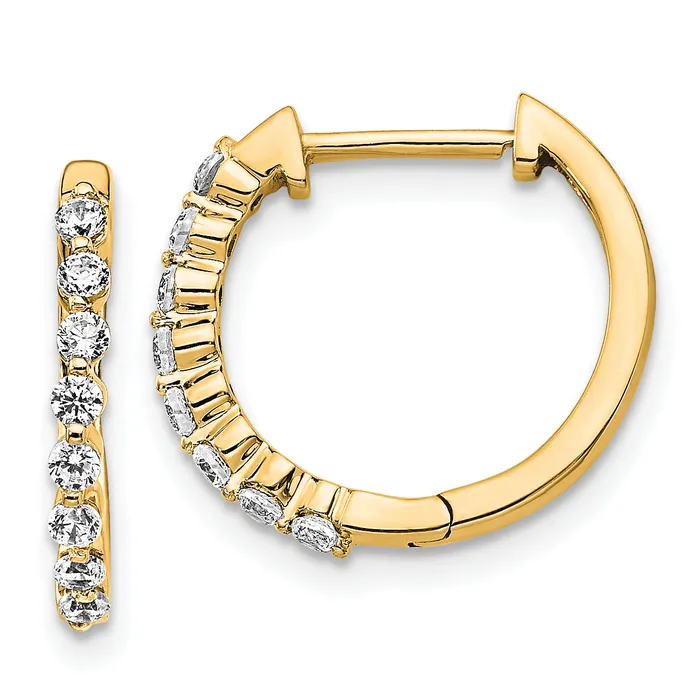 Goldia Earrings 14k Yellow Gold 13 Ct Lab Grown Diamond VSSI G Hinged Hoop Earrings Goldia Earrings 14k Yellow Gold 13 Ct Lab Grown Diamond VSSI G Hinged Hoop Earrings