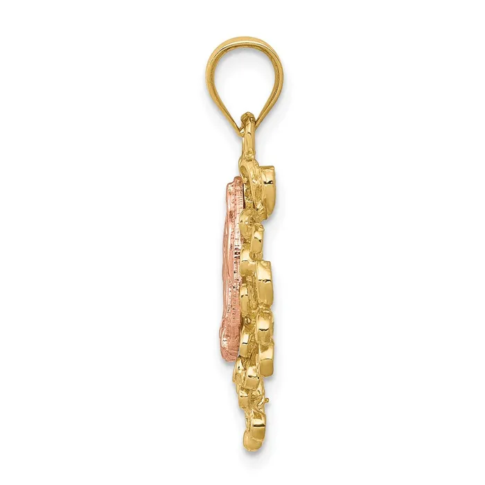 Goldia Necklaces 14k Twotone Gold Polished Our Lady of Guadalupe Pendant