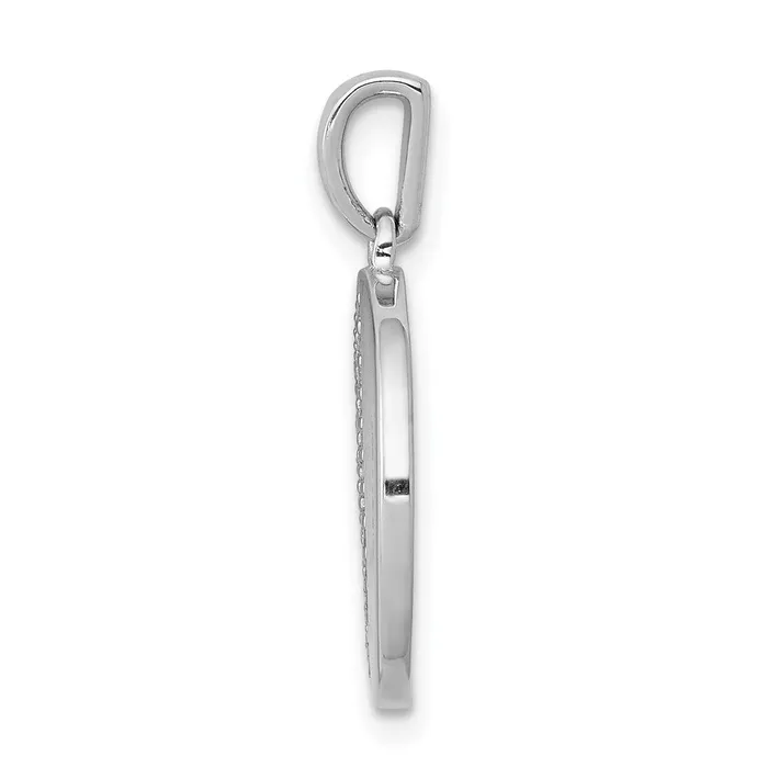 Goldia Necklaces 14k White Gold 14ct Real Diamond Fancy Half and Half Circle Pendant