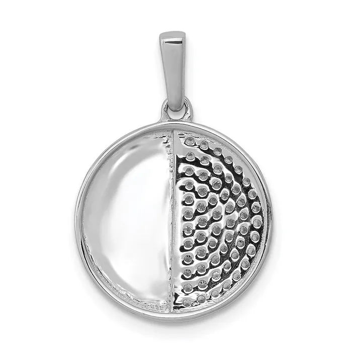 Goldia Necklaces 14k White Gold 14ct Real Diamond Fancy Half and Half Circle Pendant