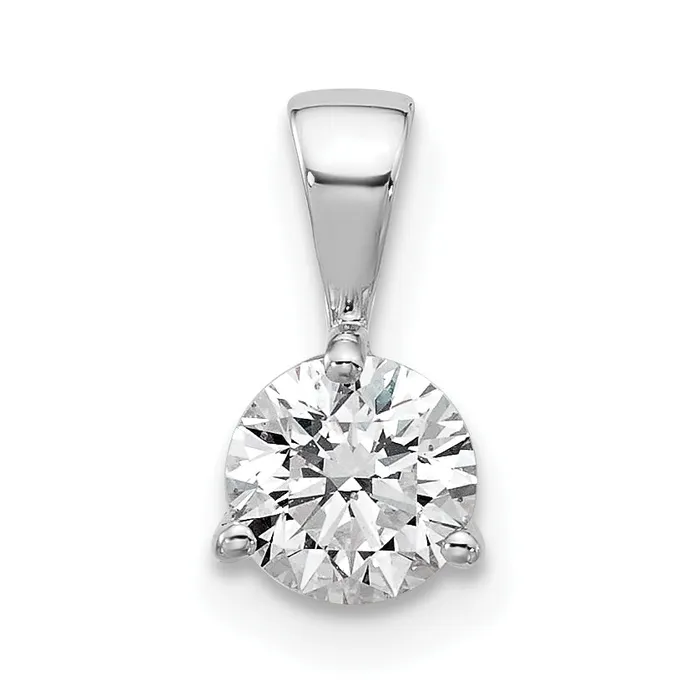 Goldia Necklaces 14k White Gold 1 Ct Lab Grown Diamond VSSI G Three Prong Solitare Pendant Goldia Necklaces 14k White Gold 1 Ct Lab Grown Diamond VSSI G Three Prong Solitare Pendant