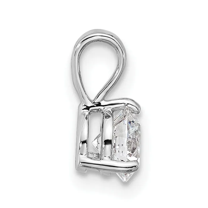 Goldia Necklaces 14k White Gold 1 Ct Lab Grown Diamond VSSI G Three Prong Solitare Pendant