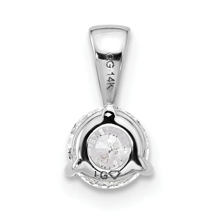 Goldia Necklaces 14k White Gold 1 Ct Lab Grown Diamond VSSI G Three Prong Solitare Pendant