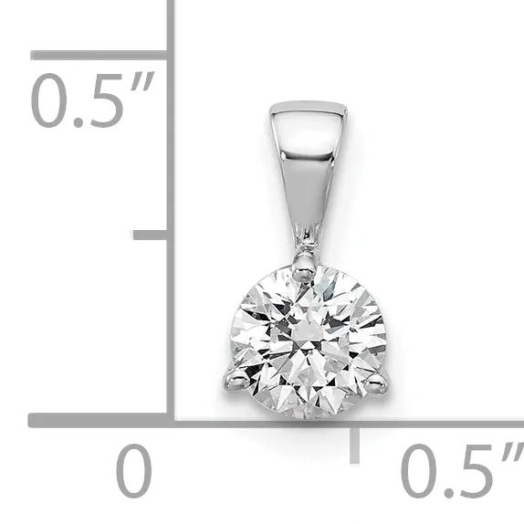 Goldia Necklaces 14k White Gold 1 Ct Lab Grown Diamond VSSI G Three Prong Solitare Pendant