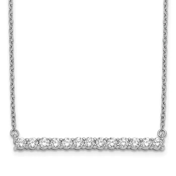 Goldia Necklaces 14k White Gold Real Diamond Bar 18 inch Necklace