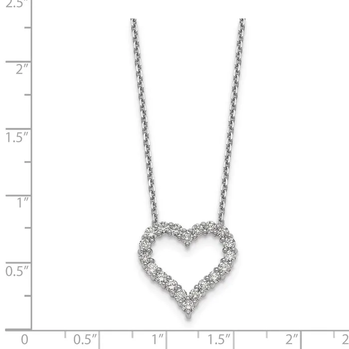 Goldia Necklaces 14k White Gold Real Diamond Heart 18 inch Necklace