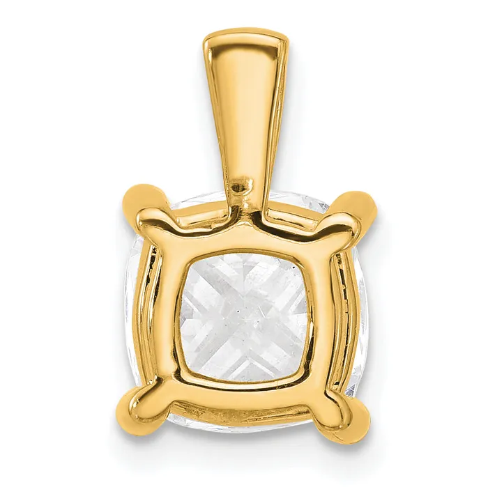 Goldia Necklaces 14k Yellow Gold 4 Ct Lab Grown Diamond VSSI G Cushion Four Prong Pendant