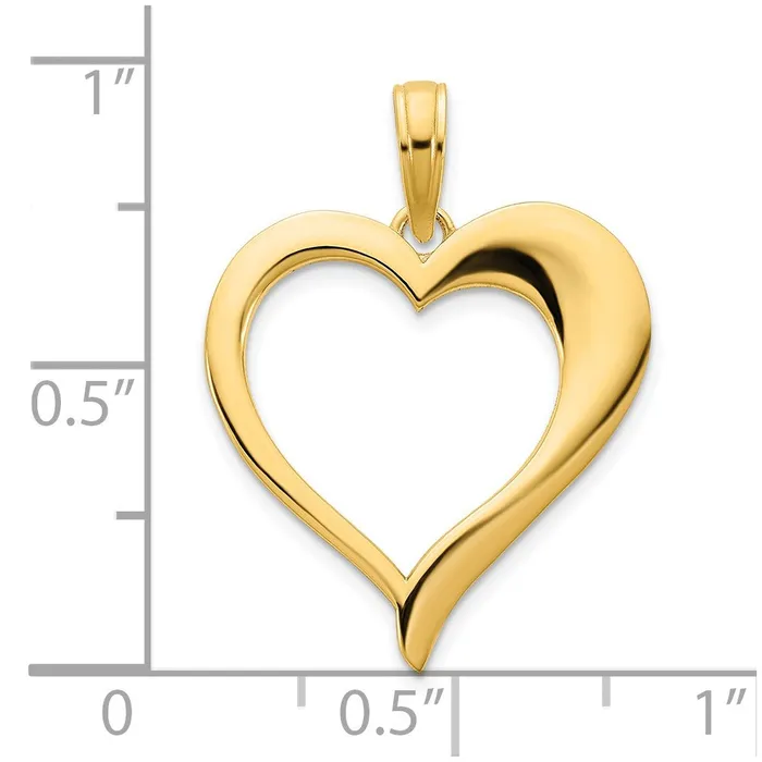 Goldia Necklaces 14k Yellow Gold Open Heart Pendant